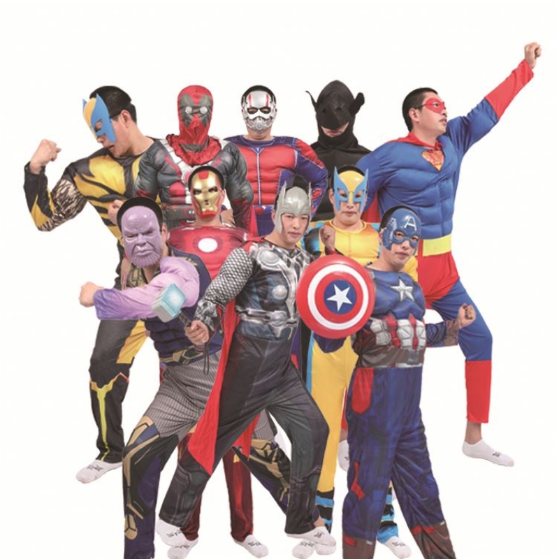 Ironman Super Man Abbigliamento Spider Bat Man Thor Captain Muscle Clothing Men