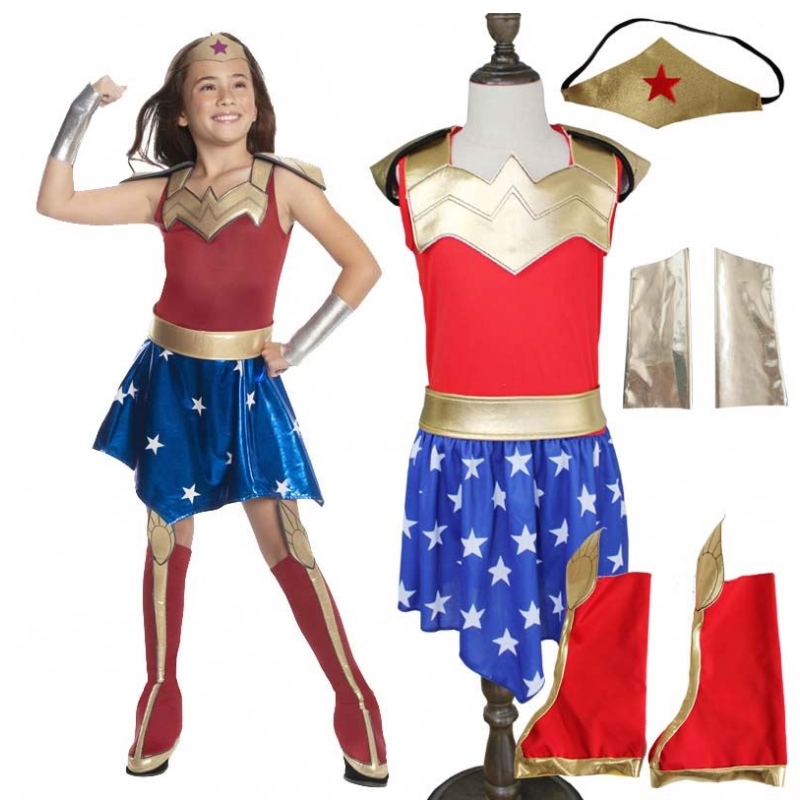 Bambini super cosplay costumi super girl abito abito superdonna super Halloween abiti