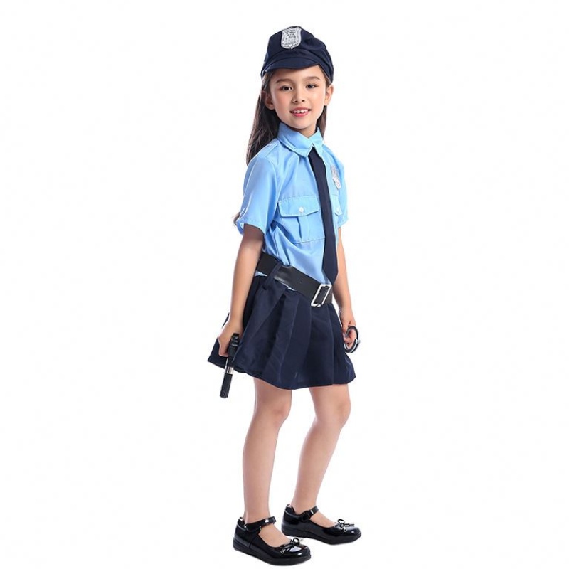 Girls Halloween Cop Officer Costume Kids Child Ghild-Presplay Man Mano Unifort Party Fancy Dress
