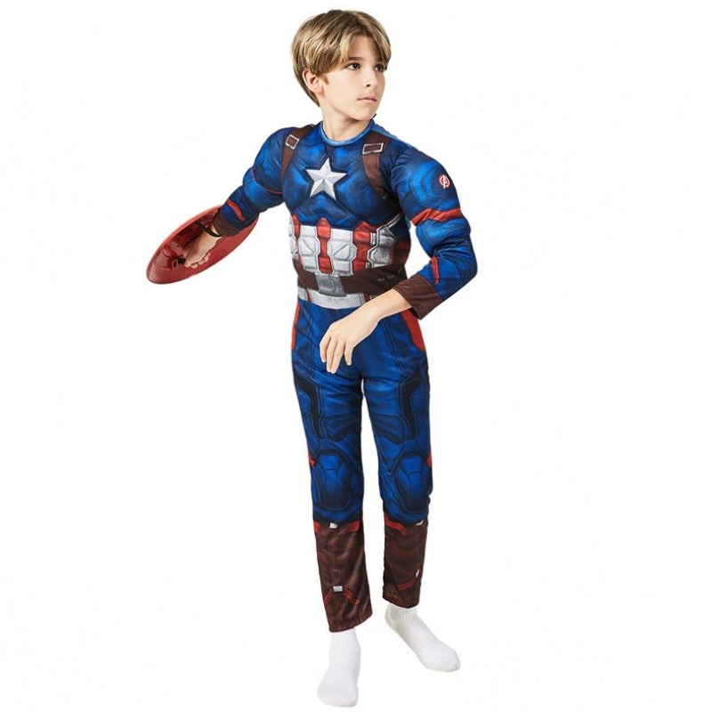 Boy tv&movie costume capitano cosplay saltosuit bambino costume da supereroe bambino bambino felice halloween fantasy show