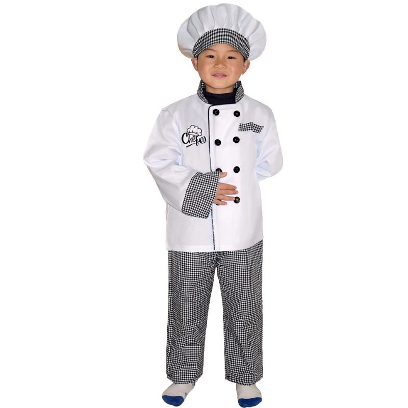 Costume da chef per bambini dinuovo stile Halloween Party Cosplay Abbigliamento Ruota Girl \\ 's e ragazzo costume da grembiule da chef