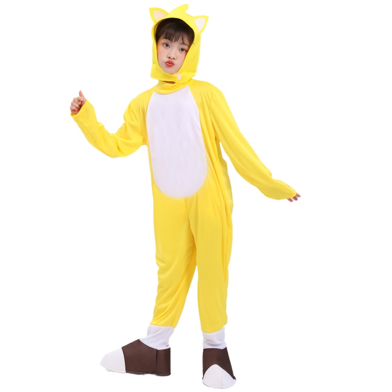 All'ingrosso Halloween Yellow Fox Tarrs Supersonic Boy Costume Hedgehog Sonic Suits Cosplay Costume for Kids