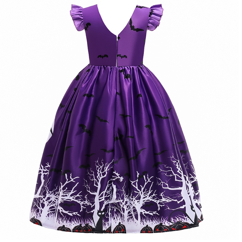 RAGAZZI CHIORNI Abito casual pipistrello stampato Halloween Costume Fancy Dress Outfit