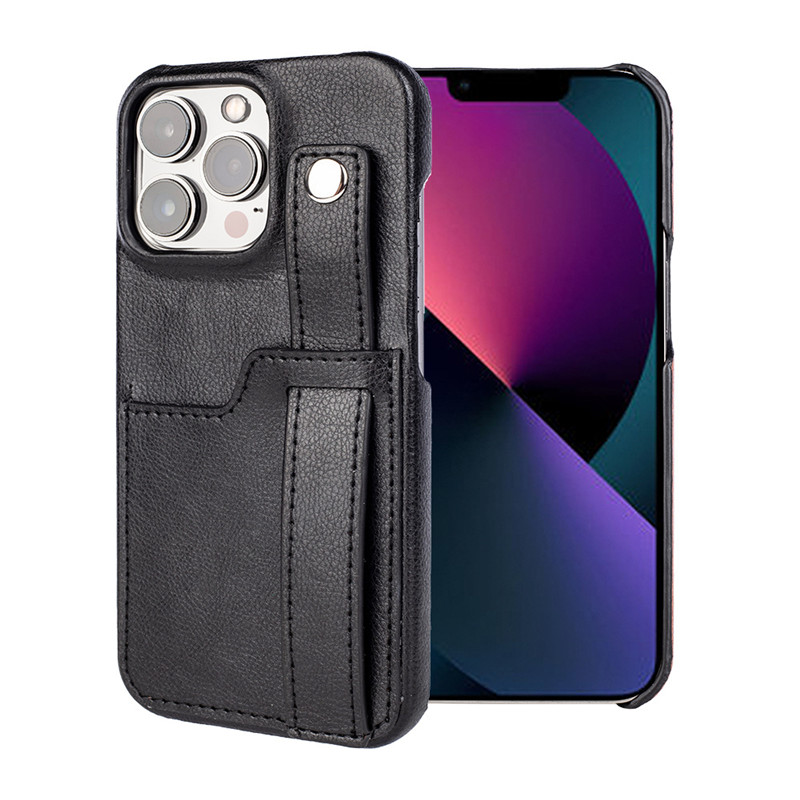 Adatto per custodia Apple iPhone 14pro, custodia protettiva in pelle italiana, design cinturino a mano, e può essere utilizzato come supporto