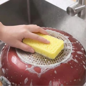 Spugna di cellulosa quadrata di lavaggio piatti compressa spugna per cucina in cellulosa naturale compressa spugne da cucina