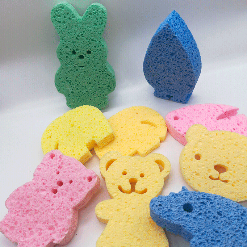 Spugna di pulizia a forma di orso Spugna magica da bagno Spugna di cellulosa biodegradabile