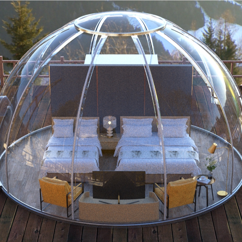 Tenda geodetica esterna della cupola della tenda della cupola trasparente di lusso di 6 metri per l'hotel del resort, campeggio, attività all'aperto