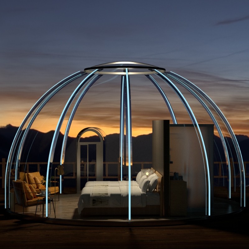 Tenda geodetica esterna della cupola della tenda della cupola trasparente di lusso di 6 metri per l'hotel del resort, campeggio, attività all'aperto