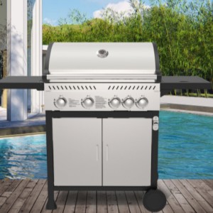 2022 Nuovo Moderno Di Alta Qualità All\'aperto Barbecue Bruciatore Griglie A Gas Con Carrello Smokeless Barbecue Grill