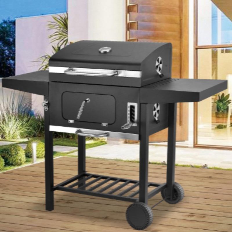 Moderno Commerciale Grande Portatile All'aperto Charcoal Grill Backyard Party Grill con gli scaffali