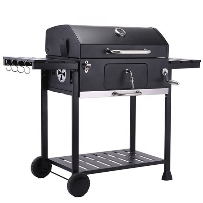 Moderno Commerciale Grande Portatile All'aperto Charcoal Grill Backyard Party Grill con gli scaffali