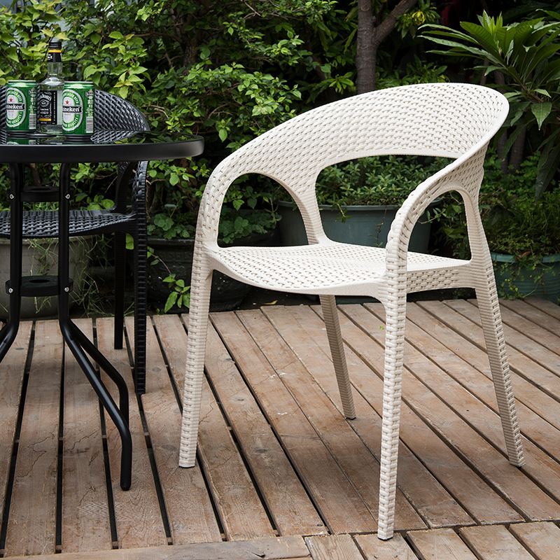 PP rattan stile caffè sedie da esterno mobili da giardino in resina plastica sedie da giardino