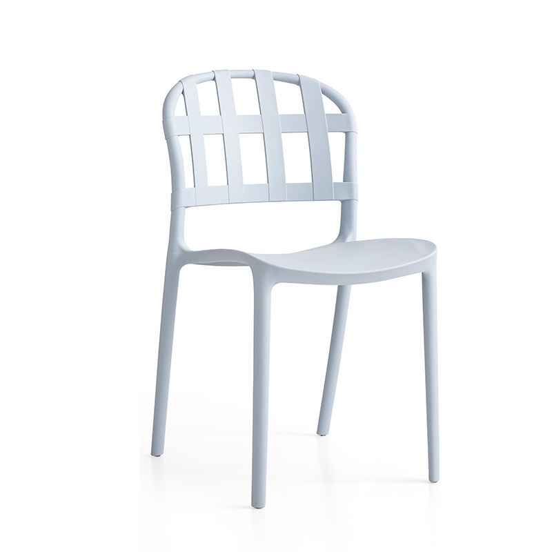 Sedia moderna color plastica in plastica backrest senza braccio fisso esterno semplice sedia da pranzo in plastica in plastica