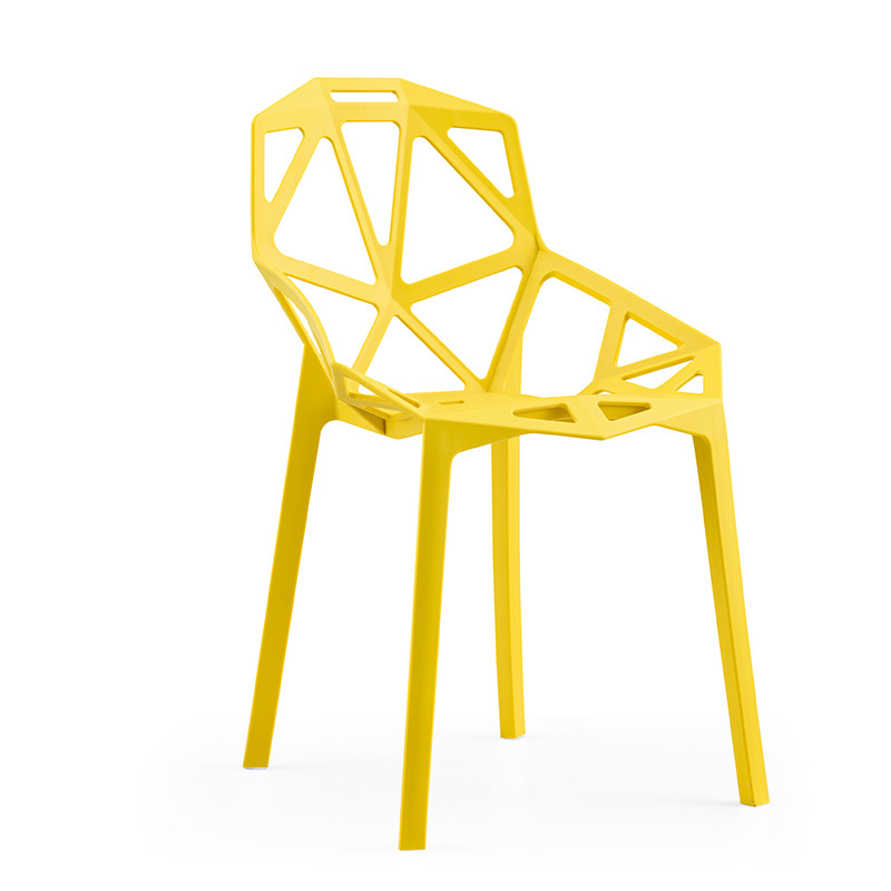 Per interni esterni di design semplice moderno look curvato posteriore sedie da pranzo in plastica