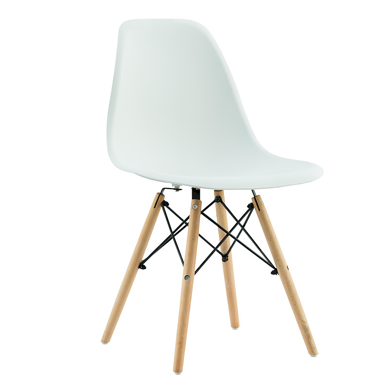 Eccellente mobilia nordica della casa di plastica Cuscino di cuoio di legno Tulip Chairs Sedia da pranzo tropicale imbottita Scandinave Chair