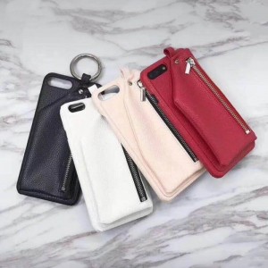 Custodia per protezione del telefono cellulare Apple iPhone 8, custodia per protezione in pelle manuale, borsa per telefoni cellulari di deposito a portafoglio, resistente alla caduta e resistente alle vibrazioni in pelle rossa cellulare