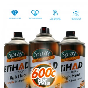 600 Celsius Colore Nero e Argento Ad Alta Temperatura Vernice A Spruzzo Dell\'Aerosol Ad Alta Resistenza Al Calore Acrilico Vernice A Spruzzo Per Stufa BBQ