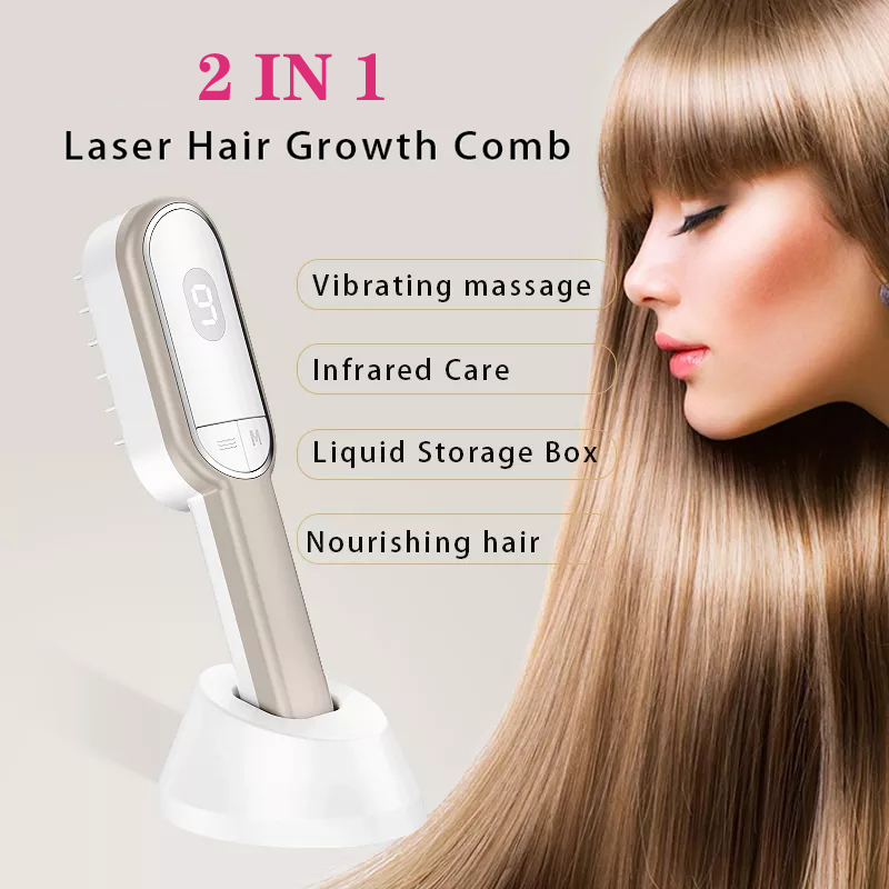 Oabes Cuccio di pettinatura per la crescita laser Pelp Cantosa del cuoio capelluto Massager Prevenzione della perdita di capelli per la perdita di peli multifunzionale Ione per la cura del pettine del pettine pettine.