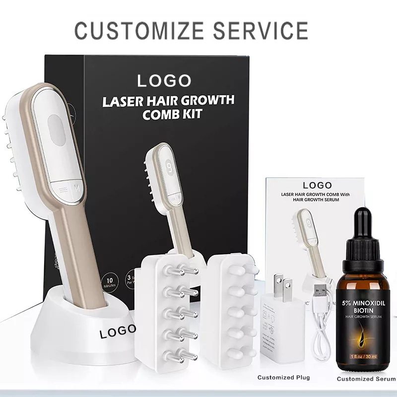 Oabes Cuccio di pettinatura per la crescita laser Pelp Cantosa del cuoio capelluto Massager Prevenzione della perdita di capelli per la perdita di peli multifunzionale Ione per la cura del pettine del pettine pettine.