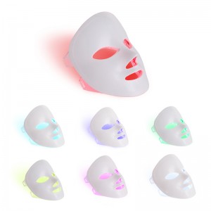 7 colori Light Portable Face Mask Light Terapia per uso domestico, terapia della luce a LED Maschera per la cura della pelle del viso - Blue&Red Light for Acne Photon Mask - Corea PDT Technology per la riduzione dell\'acne