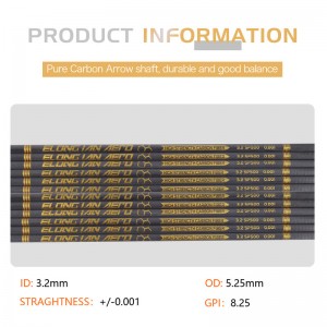 Albero di freccia in fibra di carbonio ad alta 32 pollici da 32 pollici per arcieri