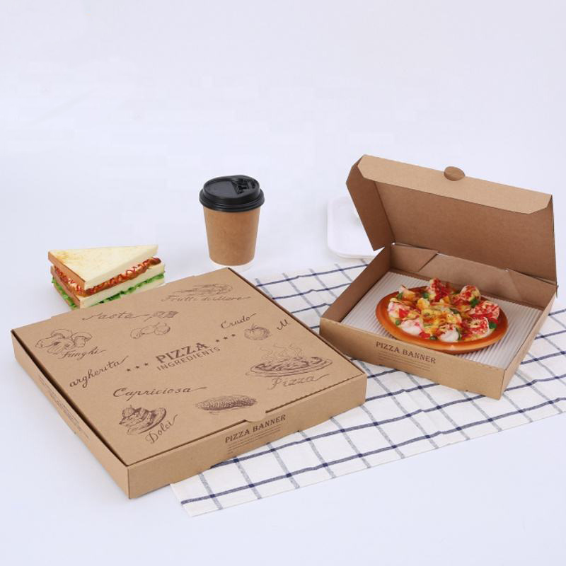 7/9/12 pollici di pizza box, scatola personalizzata biodegradabile per pizza