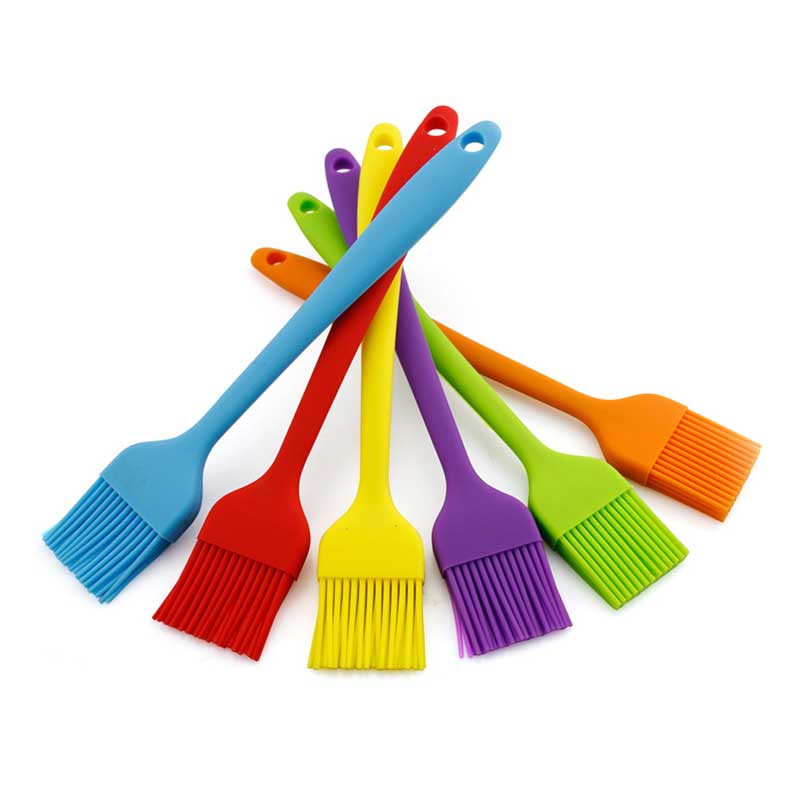 Utensili da cucina a vendita calda per utensili per alimenti a barbecue strumenti da forno silicone a olio multicolore spazzola barbecue