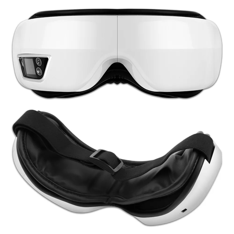 6D MASSAGER ELETTRO ALL'AMERA RISCALDATO ELETTRICO con calore, musica bluetooth vibrazione Massager a occhio riscaldato intelligente, massaggio adattivo del tempio per rilassarsi per gli occhi, migliorare la circolazione degli occhi, ridurre gli occhi asciutti, cerchi scuri, rilassare la tensione oculare