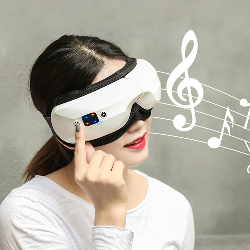 Massager di occhi intelligenti con calore, massaggiatore per gli occhi per l'emicrania 6 modalità con musica bluetooth a compressione di calore Massaggio occhio riscaldato Massager pieghevole per l'emicrania di mal di testa.