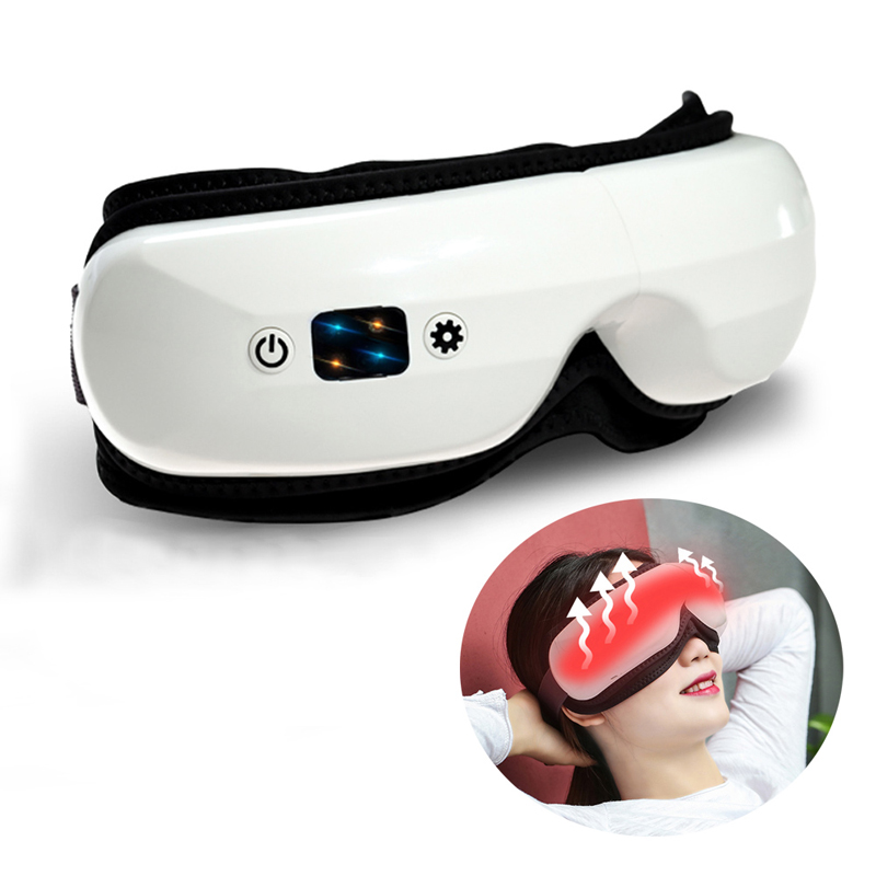 Massager di occhi intelligenti con calore, massaggiatore per gli occhi per l'emicrania 6 modalità con musica bluetooth a compressione di calore Massaggio occhio riscaldato Massager pieghevole per l'emicrania di mal di testa.