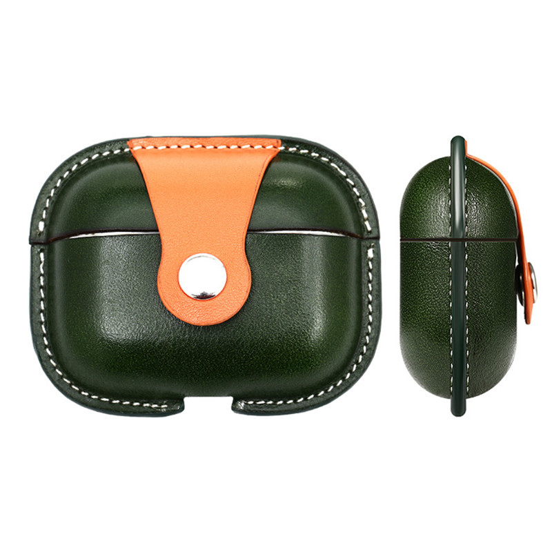 Nuova custodia protettiva di Apple AirPods Pro2, custodia protettiva integrata in pelle di vitello in pelle di vitello e pelle di vitello, custodia per crash Bluetooth Case in pelle resistente agli incidenti.
