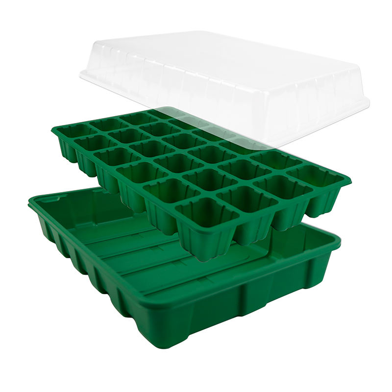 Plastic PS Mini Green House Seed Nursery Vestery, vassoio di germinazione all'ingrosso con cupola/base