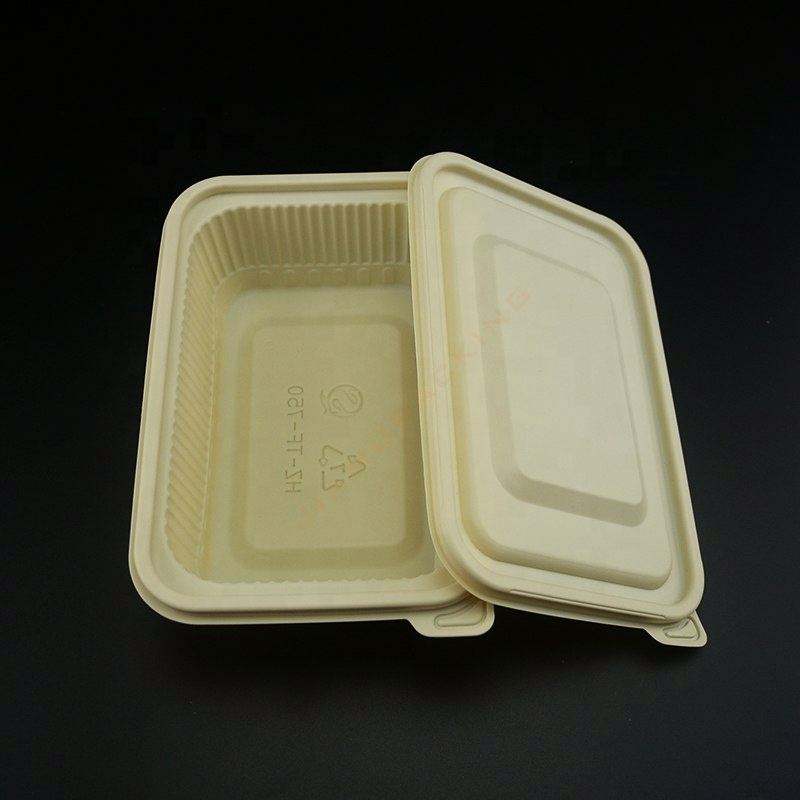 Takeaway biodegradable di mais amido di bento pranzo monouso scatole