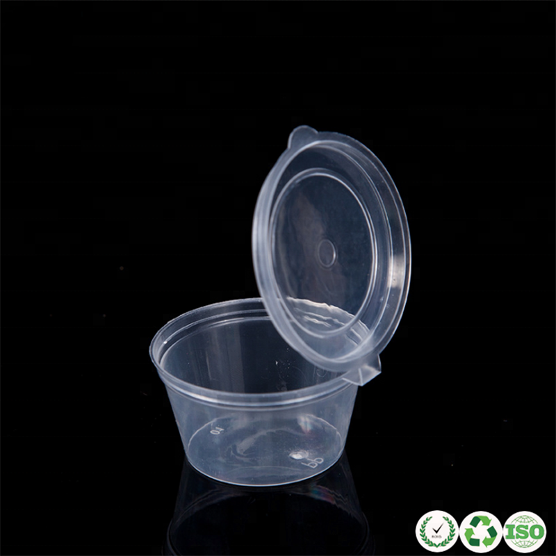 Contenitore di condimenti di salsa di plastica trasparente usa e getta con coperchio
