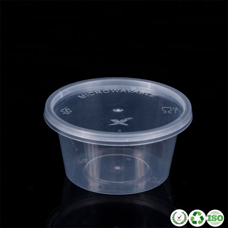 Contenitore di condimenti di salsa di plastica trasparente usa e getta con coperchio