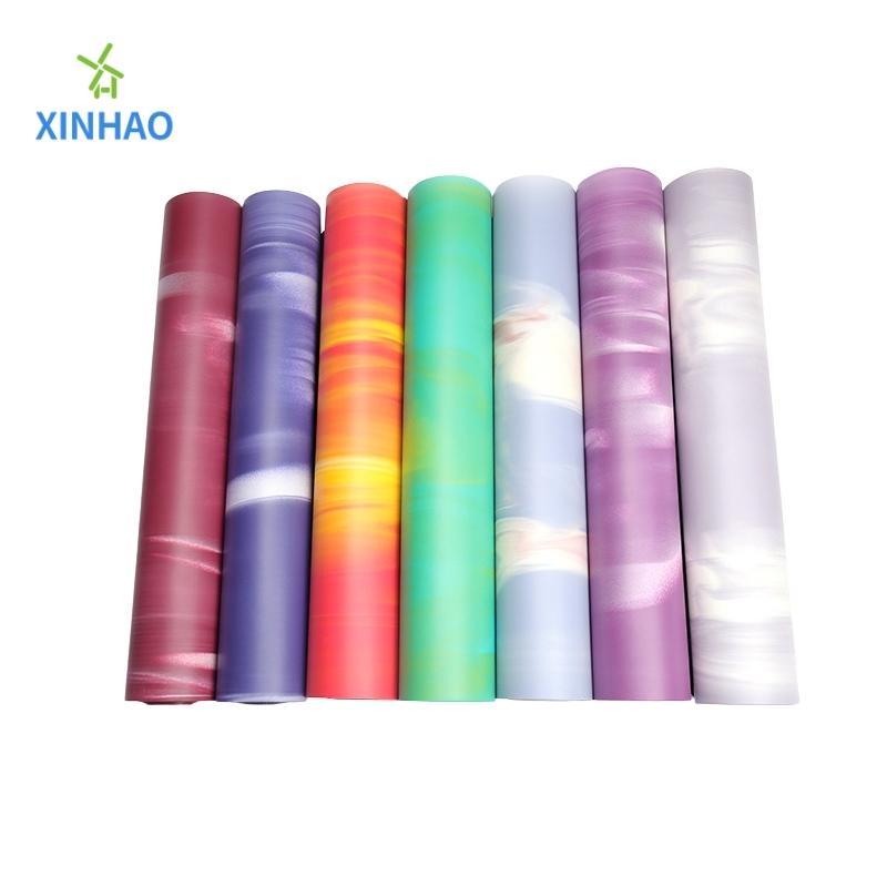 Colore gradientenaturale PU Rubba tappetino yoga all'ingrosso, protezione ambientale del colore gradiente Sportnon slip e tappetino di fitness
