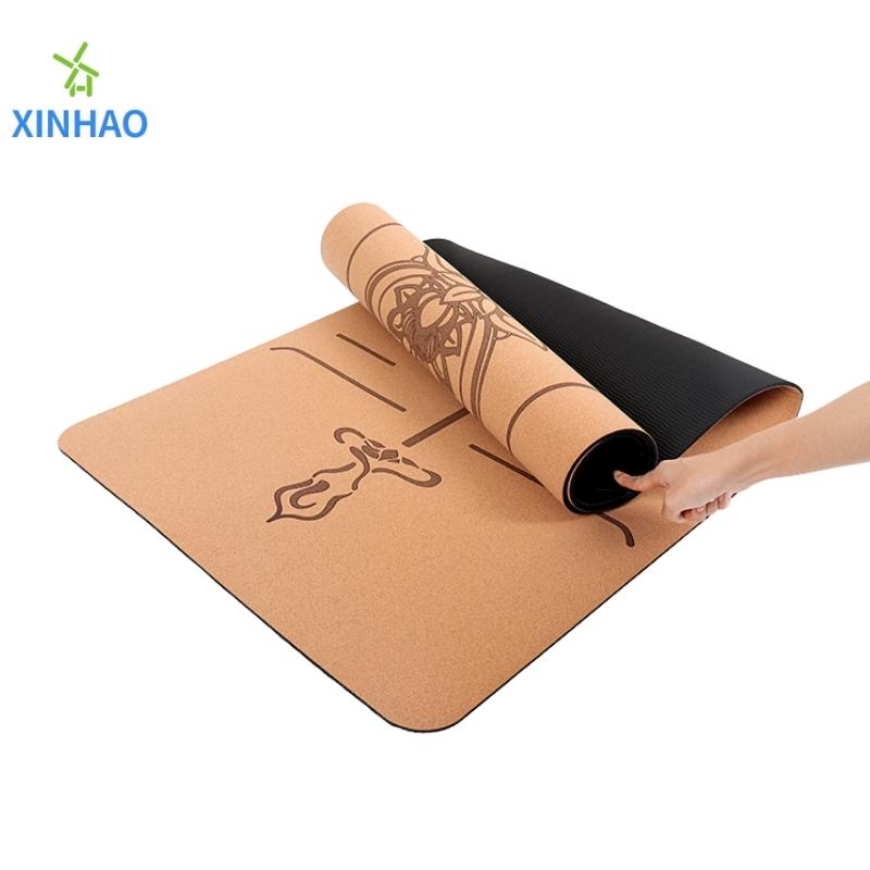 Amazon Best Selling Cork PU Rubbo tappetino yoga all'ingrosso, tappetino da yoganon slip in gomma da 4 mm/5mm PU