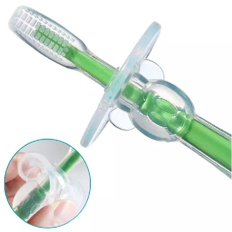 Fashion in gomma in gomma teether addestramento per bambino spazzolino da denti morbido silicone spazzolino da denti