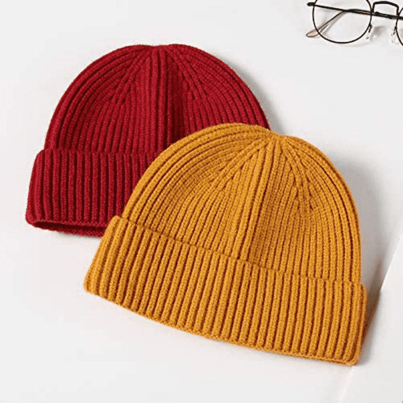 Short Fisherman Beanie for Men Women, Beanie Hat