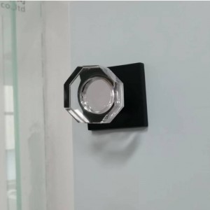 S2603 manopole per porte in cristallo in vetro trasparente interni, manopole per porte della privacy a forma di ottagono per camera da letto/bathroom,nero opaco