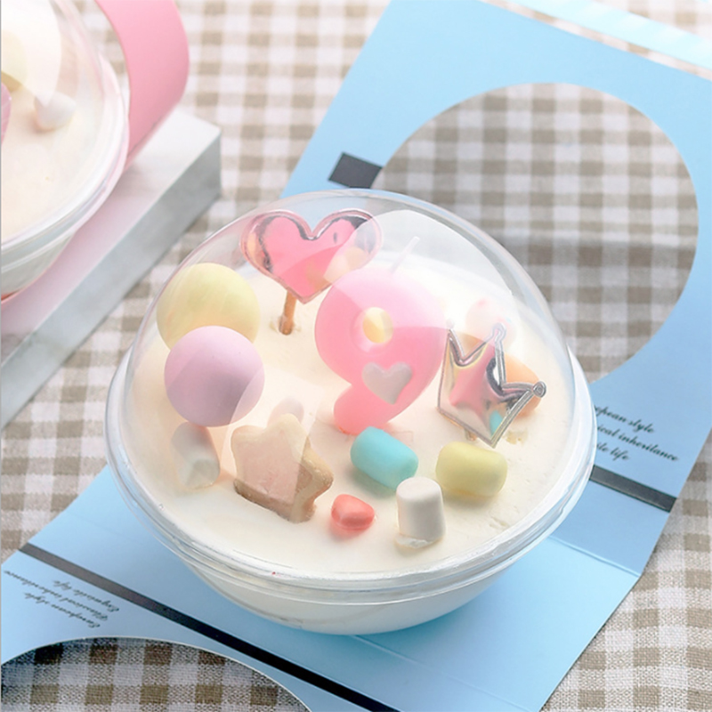 Scatola di imballaggio a sfera per torta mousse a vendita calda, contenitore da imballaggio rotondo all'ingrosso con manica di carta per torta mousse