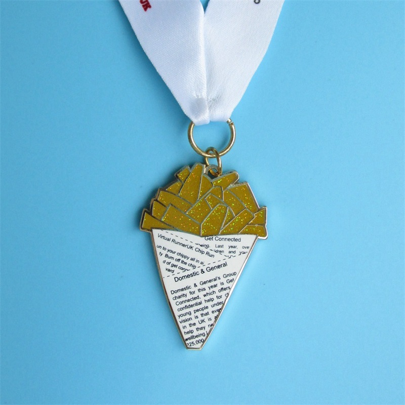 Medaglie di metallo glitter personalizzate Virtual Run Sports Medal