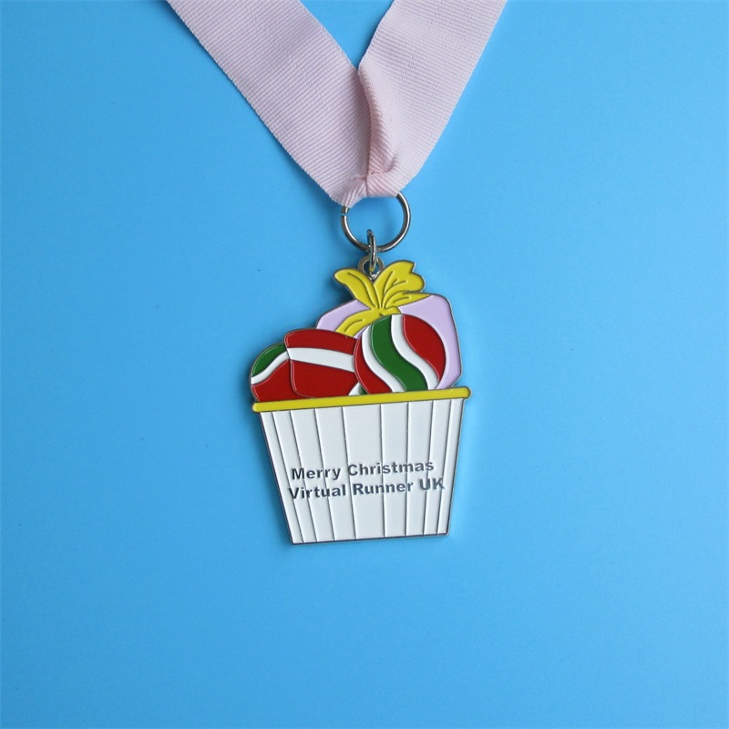 Medaglie di metallo glitter personalizzate Virtual Run Sports Medal