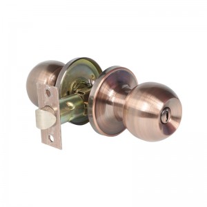 2501 manopola della porta della privacy per camera da letto e bagno, serratura a sfera senza chiave da letto- rame antico