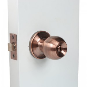 2501 manopola della porta della privacy per camera da letto e bagno, serratura a sfera senza chiave da letto- rame antico