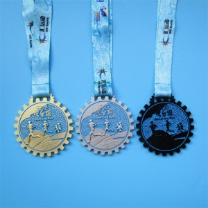 Premio maratona che esegue medaglia sportiva in metallo personalizzato