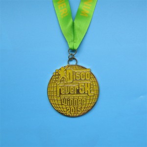 Premio medaglie con medaglie sportive in bronzo d\'argento in lega di zinco anastro