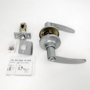 7302 Manico della porta della privacy con piastra a chiavistello rimovibile, set di serrature per leva della porta in metallo per camera da letto e bagno