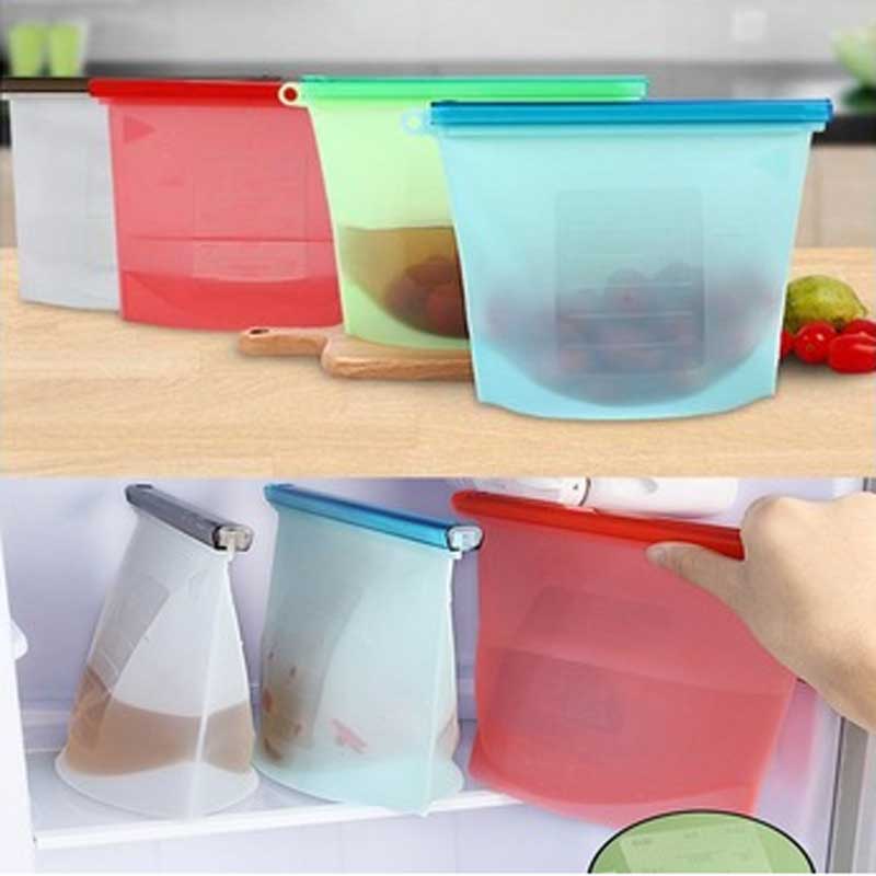 Borsa di stoccaggio in silicone di grado alimentare ecologico impermeabile per cucinare borse alimentari riutilizzabili per le perdite ecologiche.