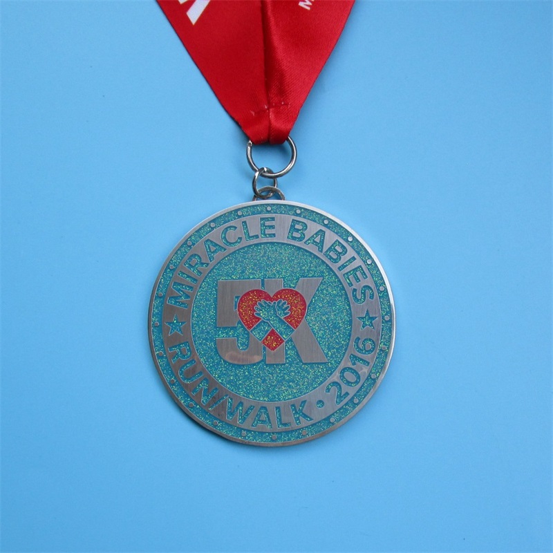 Souvenir di attività di benessere pubblico glitter medaglie metalliche